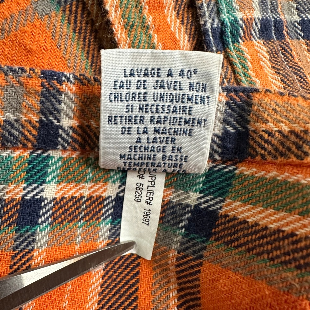 Polo Ralph Lauren Men's Orange Plaid Flannel Shirt Medium Long Sleeve Cotton M - Picture 6 of 8